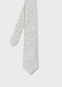 Серебряный галстук с узором «пейсли»