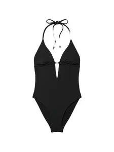 Слитный купальник с завязкой на спине Tory Burch, черный