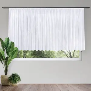 Штора Laura с дымчатой тесьмой 1 шт., элегантная вуаль Gerster, белый