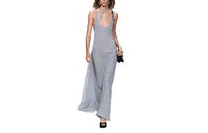 Платье-комбинация женское синее Chanel