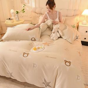 LUOLAI HOME Комплект постельного белья 1,8 м: пододеяльник 200×230 см, простыня, цвет Xingdimi