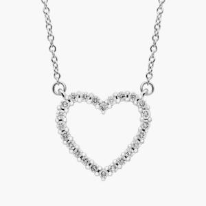 Ожерелье в форме сердца с бриллиантами из 14-каратного белого золота (1/4 карата) Blue Nile