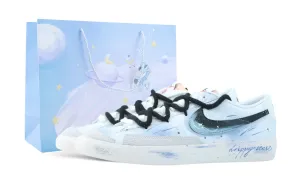 Nike Блейзер drippy icelandic ночь устойчивые к истиранию лоу-топ скейтборд обувь unisex синий белый