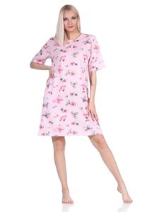 Ночная рубашка с короткими рукавами и принтом бабочек, размеры 125, 214 и 212, розового цвета NORMANN