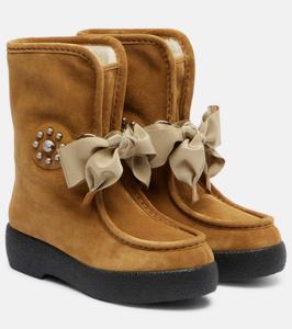 Ботильоны из белоснежной замши Valentino Garavani, Havana Beige