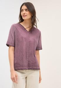 Футболка Cecil V-NECK IM WASHED-LOOK, Rot/Berry