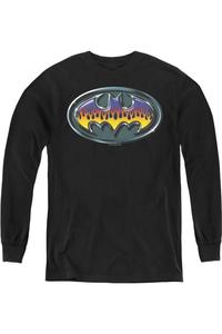 Футболка с длинным рукавом для детей "Batman Hot Rod Shield" Gildan, черный