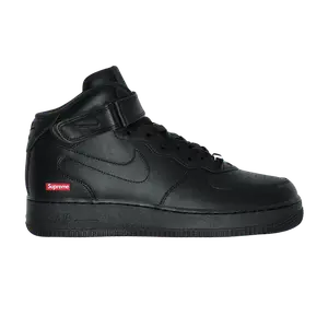 Кроссовки Supreme x Air Force 1 Mid, цвет Box Logo - Triple Black