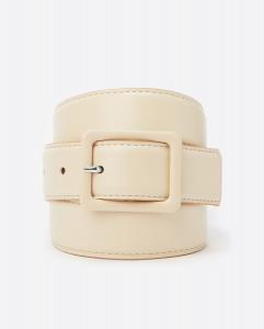 Ремень из кожи наппа бежевого цвета Maison Boinet, бежевый