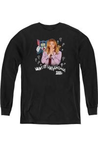 Толстовка с длинным рукавом для молодежи «Tom And Jerry Movie What Is Happening» Gildan, черный