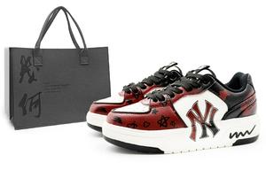 MLB Кроссовки для скейтбординга Chunky Liner, устойчивые к истиранию, низкие, унисекс, черные, красные