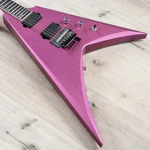 ESP USA V-II FR Гитара, накладка из эбенового дерева, звукосниматели EMG 81-X / 85-X, блестящий розовый цвет