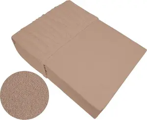 Простыня на резинке, махровая, плотная, 100х200 см, бежевая Greno