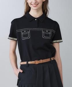 Вязаная рубашка-поло с принтом в стиле «вышивка»