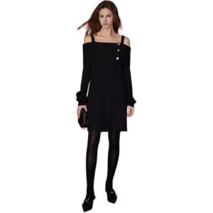 ELLE Женское платье с длинным рукавом красное