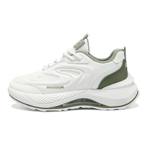 WARRIOR Дышащие баланс низкие повседневные беговые кроссовки мужские бело-зеленые, цвет White Green