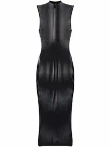 Платье миди Bande à Part в полоску Maison Close, черный