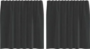 Шторы из вуали с язычком сверху, 2 шт., черные vidaXL