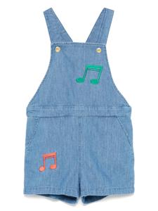 Mini Rodini джинсовый ромпер с вышивкой, синий