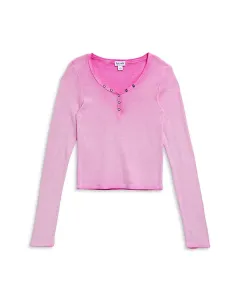 Винтажная рубашка-поло с длинными рукавами для девочек - для детей постарше. Splendid, красный