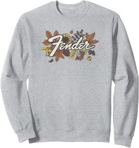 Толстовка Fender Guitar Leaf Logo Centered, серая (серо-меланжевая), размер S