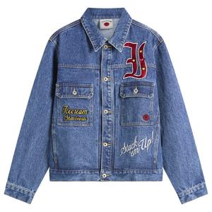 Джинсовая куртка-тракер с талисманом Icecream, mid wash синий