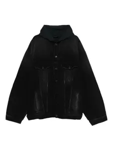 Куртка с капюшоном и вышитым логотипом Balenciaga, черный