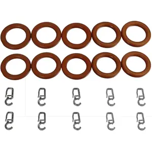 Кольцо для штор для карнизов Ø 28 мм Liedeco, Kirschbaumfarben