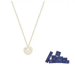 Swarovski Искусственный хрустальный кулон для женщин с розовым золотым покрытием