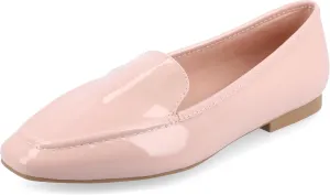 Женские замшевые лоферы Journee с плоским квадратным носком, заметной верхней линией, с мягкой стойкой и каблуком-блоком - повседневная обувь Tullie Journee Collection, розовый