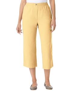 Женские джинсы-капри Within 7-Day из хлопка с эластичным поясом и застежкой на резинке Woman Within, Banana
