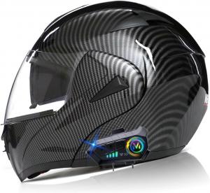 Шлем модульный BYGMWEP Motorcycle Bluetooth, черный