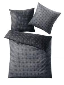 Постельное белье Satin Punto антрацитового цвета Kleine Wolke, 155 x 220 + 80 x 80 см