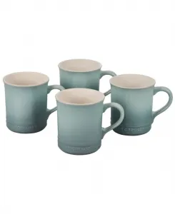 Набор из четырех кофейных кружек из каменной керамики объемом 0,4 л Le Creuset, Sea Salt