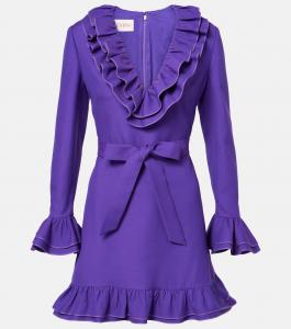 Платье-халат с оборками Crepe Couture Valentino, Purple Orchid