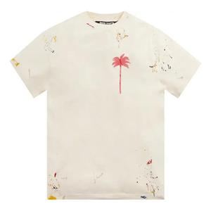 Футболка palm tree painted t-shirt 'off white red' Palm Angels, белый