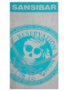 Sansibar Пляжное/банное полотенце "Reservation" бирюзового цвета, 100x180 см