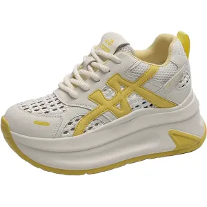 Устойчивые к истиранию дышащие низкие массивные кроссовки для женщин Mulinsen, Ecru