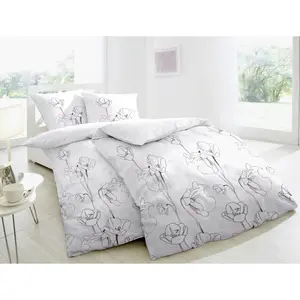 Постельное белье Primera «Дафне» с нежными цветами, белый/розовый