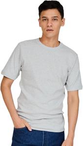 Мужская футболка Hanes с коротким рукавом, ребристой текстурой и круглым вырезом (HM1-R103), меланжевый серый