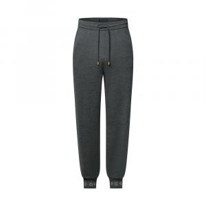 Двусторонние шерстяные трикотажные дорожные брюки Louis Vuitton, серый