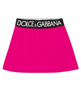 Юбка из хлопка с логотипом Dolce&Gabbana, розовый