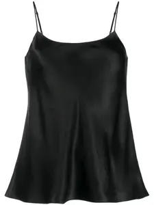 Топ с эффектом металлик Vince, черный