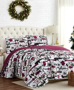 Коллекция одеял большого размера Merry Town Christmas из трех предметов Southshore Fine Linens, мультиколор