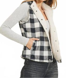 Черно-красный клетчатый жилет Buffalo Plaid в стиле дальнобойщика RISEN