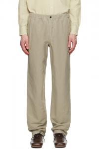 Брюки расслабленного кроя из хлопка и льна Ezra Norse Projects, цвет clay