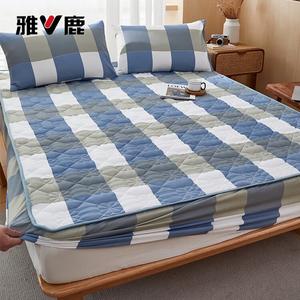 Yalu Простыня на резинке 120х200 см, антибактериальная, стеганая, с полным покрытием и эффектом non-slip, цвет Deep Blue Large Grid