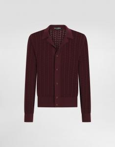 Хлопковая рубашка ажурной вязки Dolce & Gabbana, мультиколор