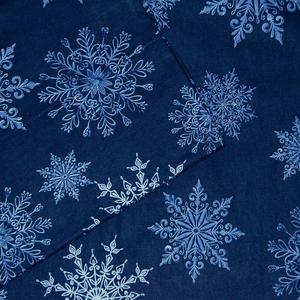 Набор фланелевых простыней Pointehaven, цвет Navy Snowflake