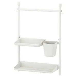 Настенная штанга, белая, 45/65x45,7 см, с коробкой и 2 органайзерами SUNNERSTA IKEA